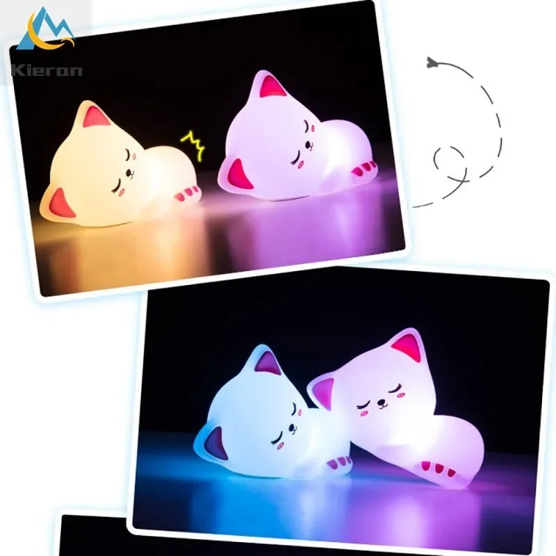 Soft Silicone Cat LED Night Light - BOAA Homes