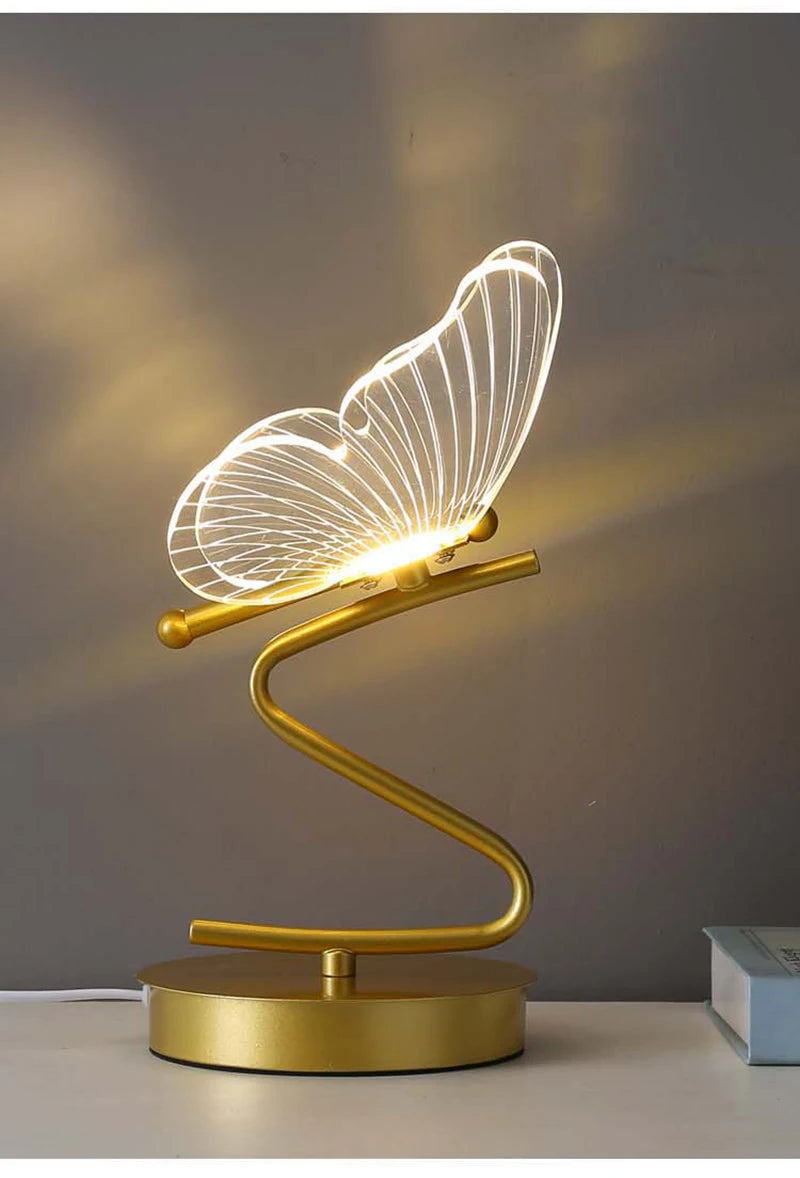 Nordic Butterfly LED Table Lamp – USB, Bedside & Home Decor
