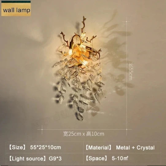 Luxury LED Branch Chandelier – Crystal Pendant Light for Dining Room