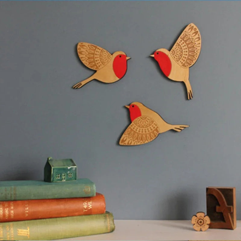 Wooden Black Bird Wall Art - BOAA Homes
