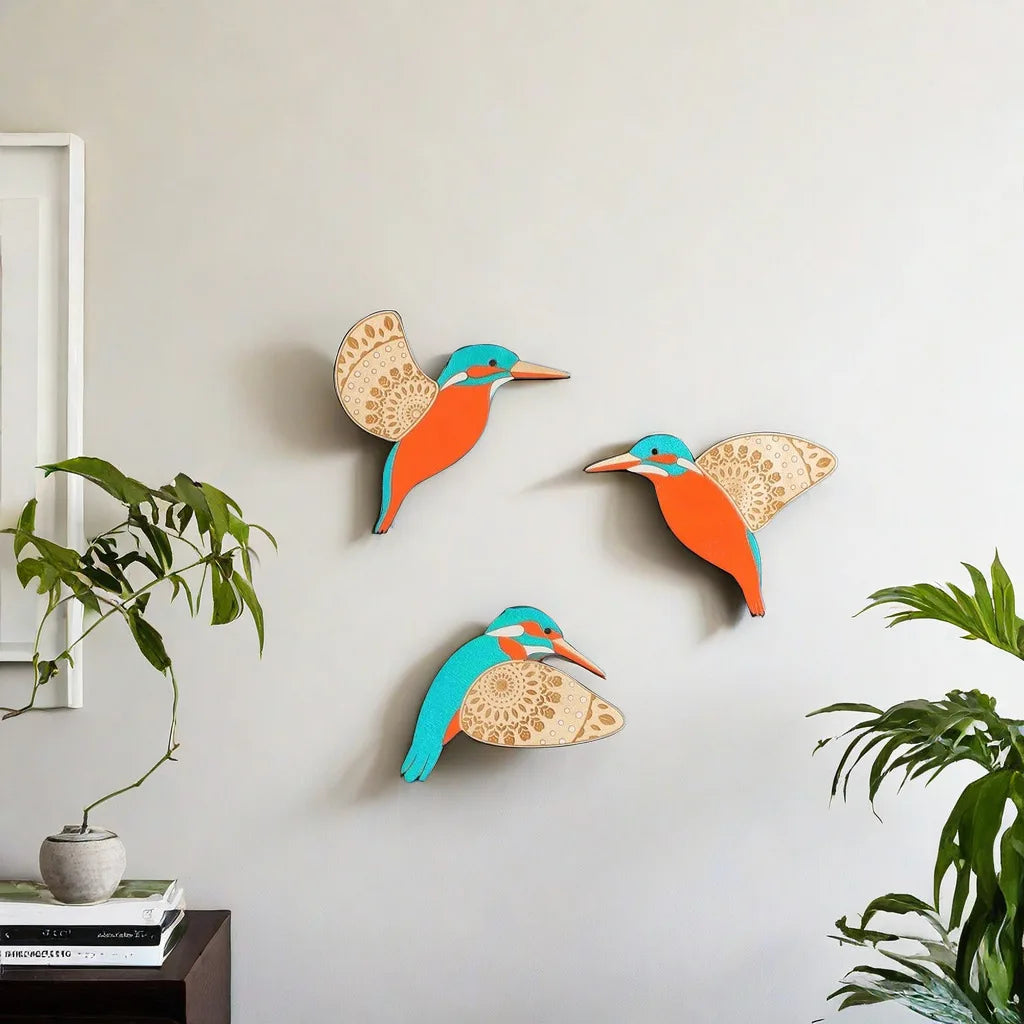 Wooden Black Bird Wall Art - BOAA Homes