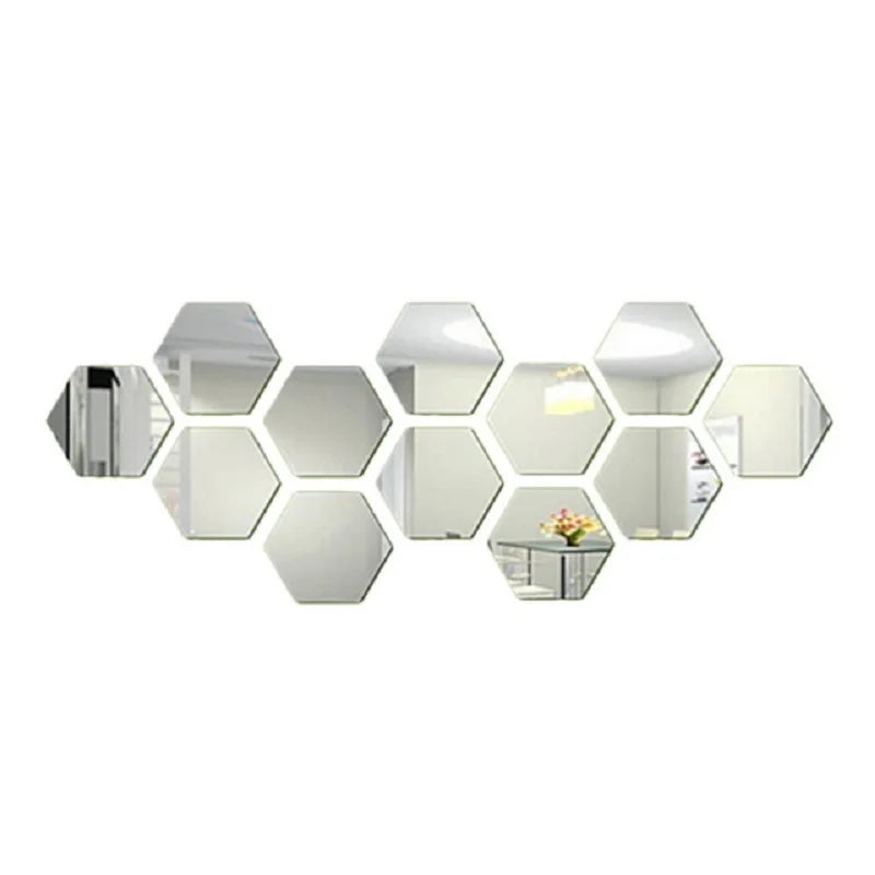 3D Hexagon Mirror Wall Stickers - BOAA Homes