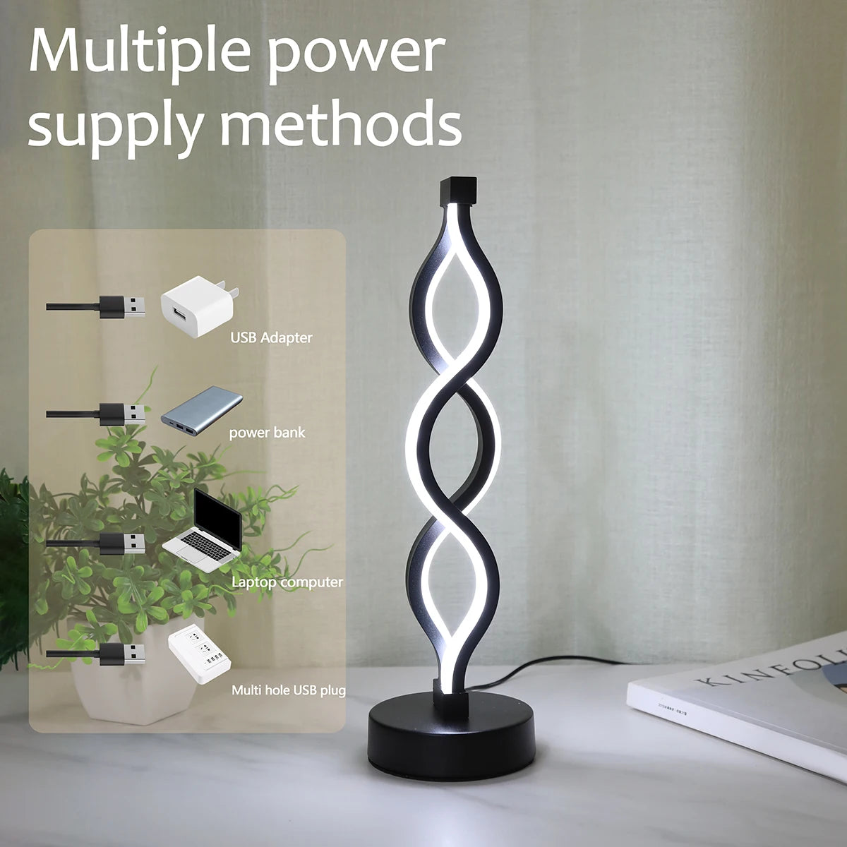 Creative Seaweed LED Table Lamp – Adjustable Color & Brightness