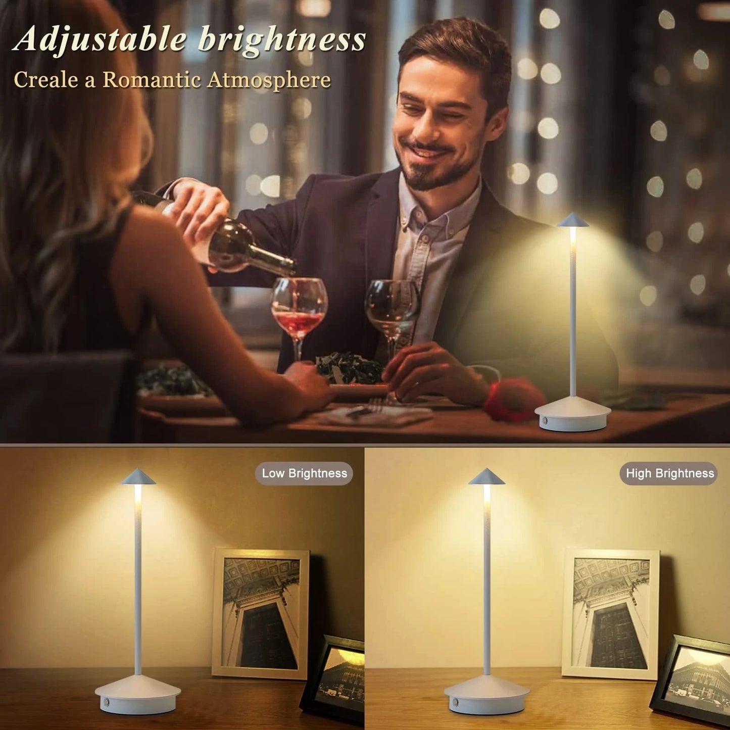 Type-C Rechargeable LED Table Lamp – Touch Control, Bar & Dining