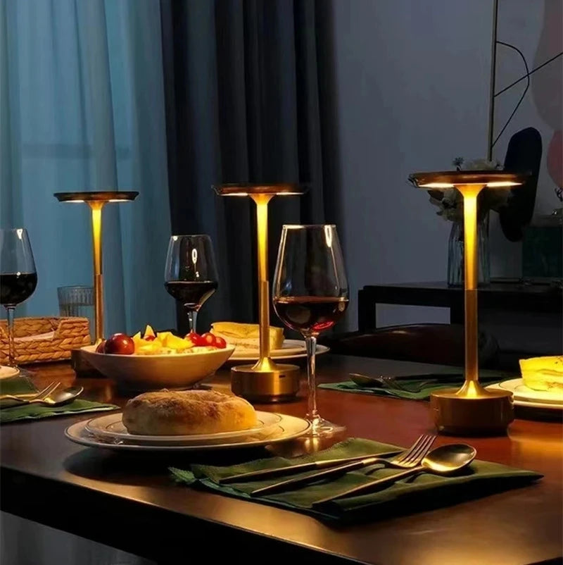 USB Rechargeable Aluminum Lamp – Dimmable, Touch Control