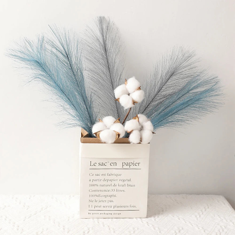 Fluffy Pampas Grass – Boho Artificial Decor, 42cm Artificial Plant