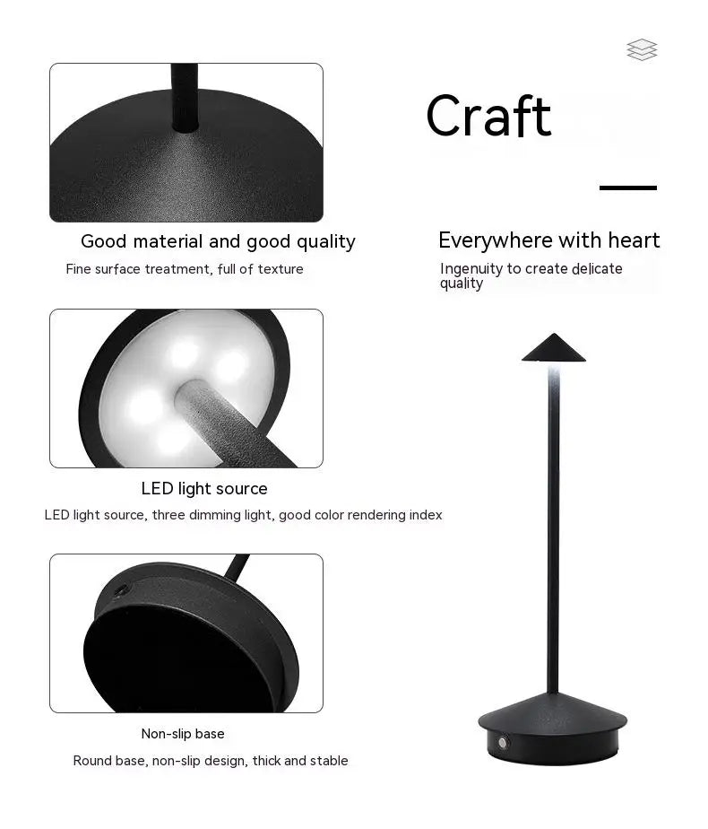 Type-C Rechargeable LED Table Lamp – Touch Control, Bar & Dining