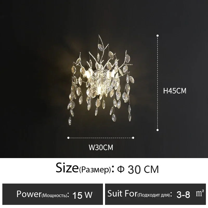 Luxury Crystal Branch Chandelier – Modern LED Ceiling Light for Living & Dining