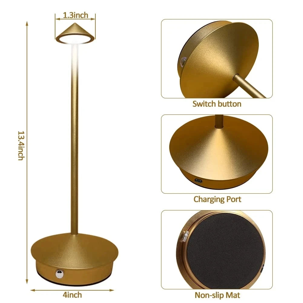 Type-C Rechargeable LED Table Lamp – Touch Control, Bar & Dining