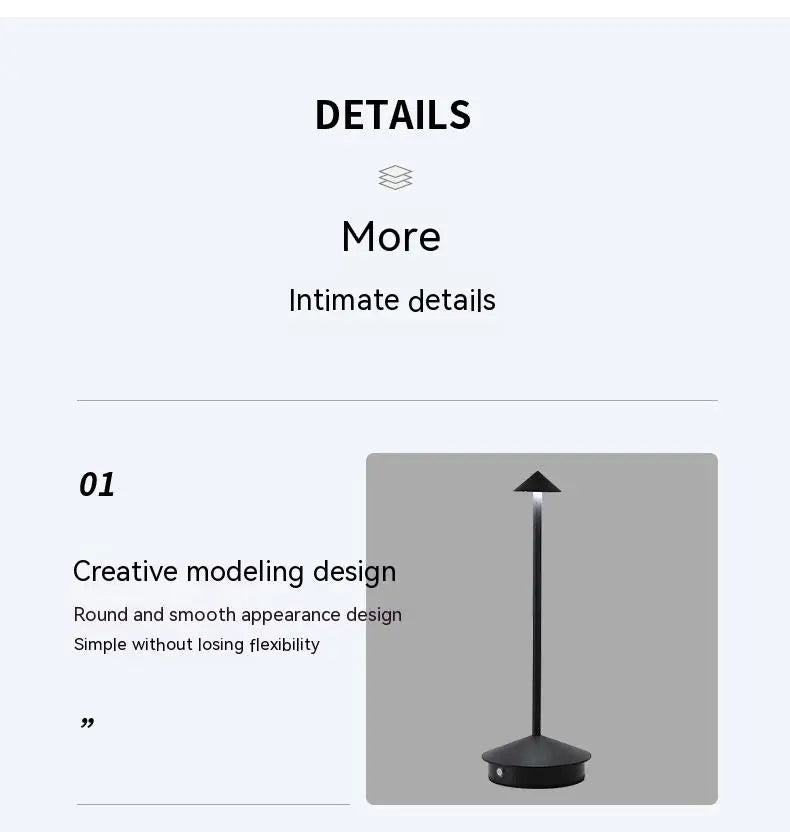 Type-C Rechargeable LED Table Lamp – Touch Control, Bar & Dining