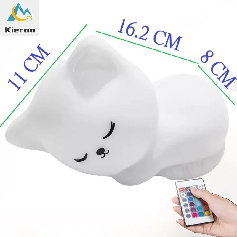 Soft Silicone Cat LED Night Light - BOAA Homes