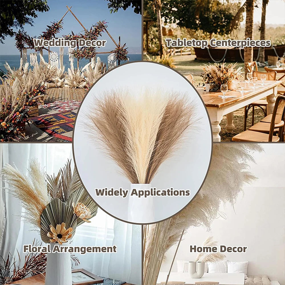Fluffy Pampas Grass – Boho Artificial Decor, 42cm Artificial Plant