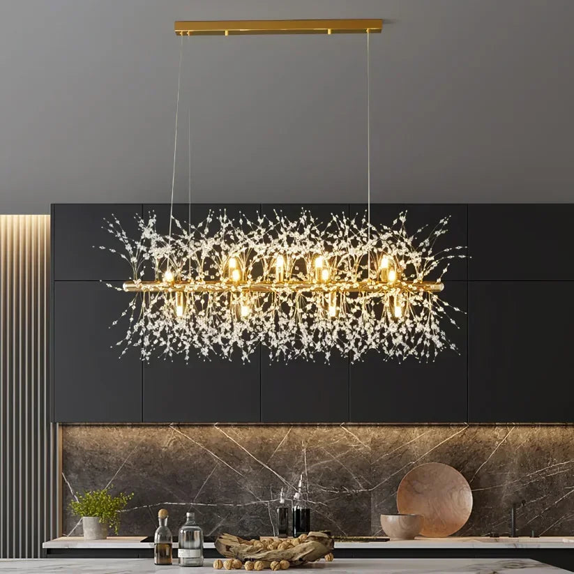 Nordic Crystal Dandelion Chandelier – Elegant Pendant Light for Dining & Kitchen