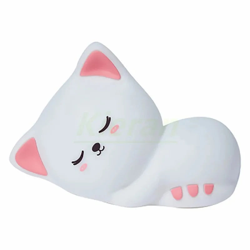 Soft Silicone Cat LED Night Light - BOAA Homes