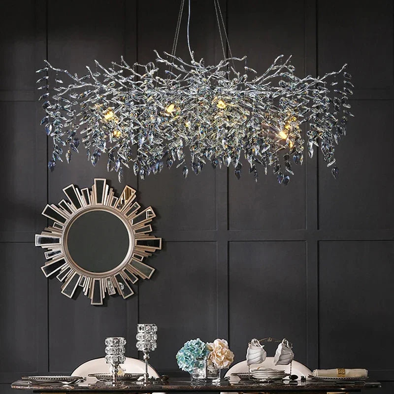 Luxury Crystal Branch Chandelier – Modern LED Ceiling Light for Living & Dining