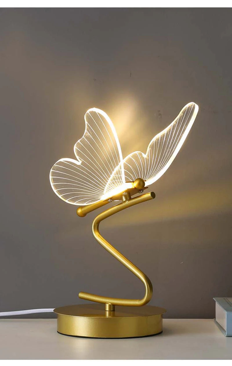 Nordic Butterfly LED Table Lamp – USB, Bedside & Home Decor