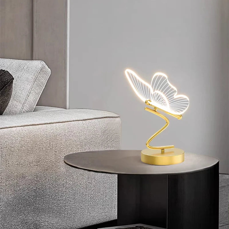 Nordic Butterfly LED Table Lamp – USB, Bedside & Home Decor