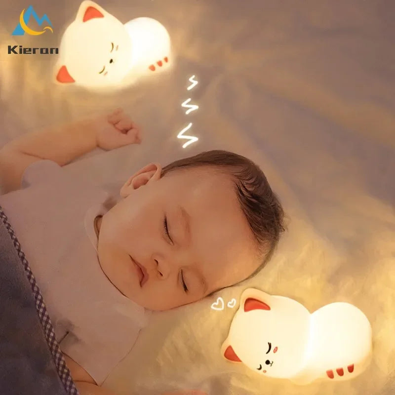 Soft Silicone Cat LED Night Light - BOAA Homes