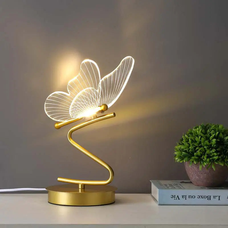 Nordic Butterfly LED Table Lamp – USB, Bedside & Home Decor