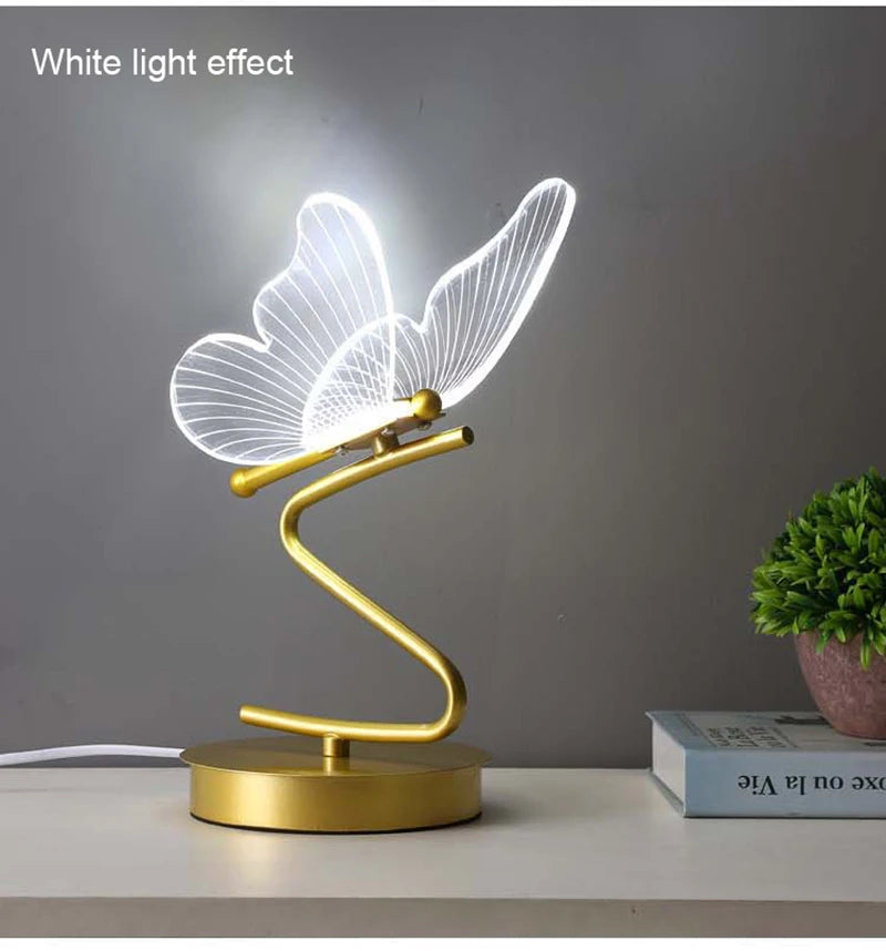 Nordic Butterfly LED Table Lamp – USB, Bedside & Home Decor