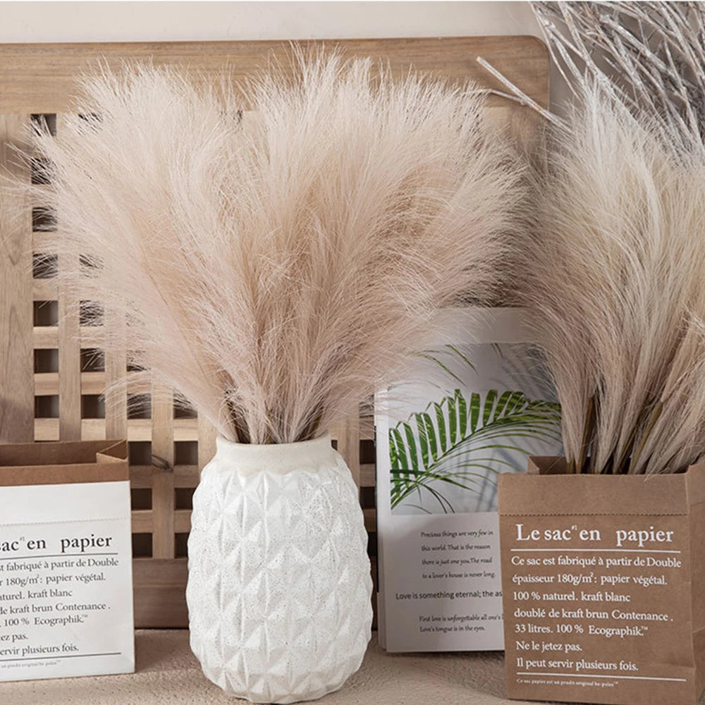 Fluffy Pampas Grass – Boho Artificial Decor, 42cm Artificial Plant