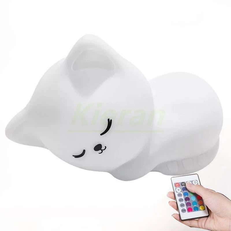 Soft Silicone Cat LED Night Light - BOAA Homes