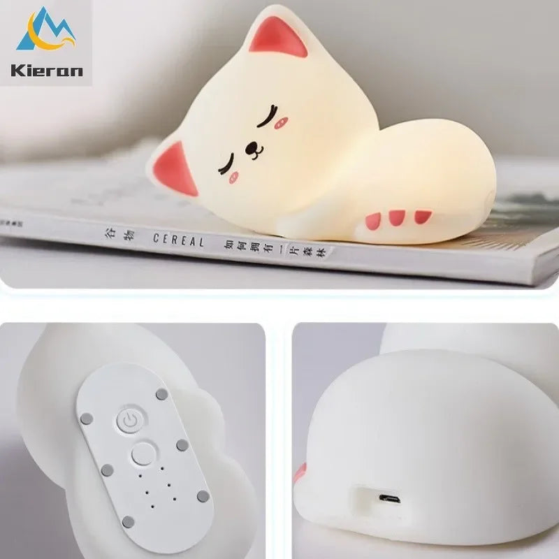 Soft Silicone Cat LED Night Light - BOAA Homes