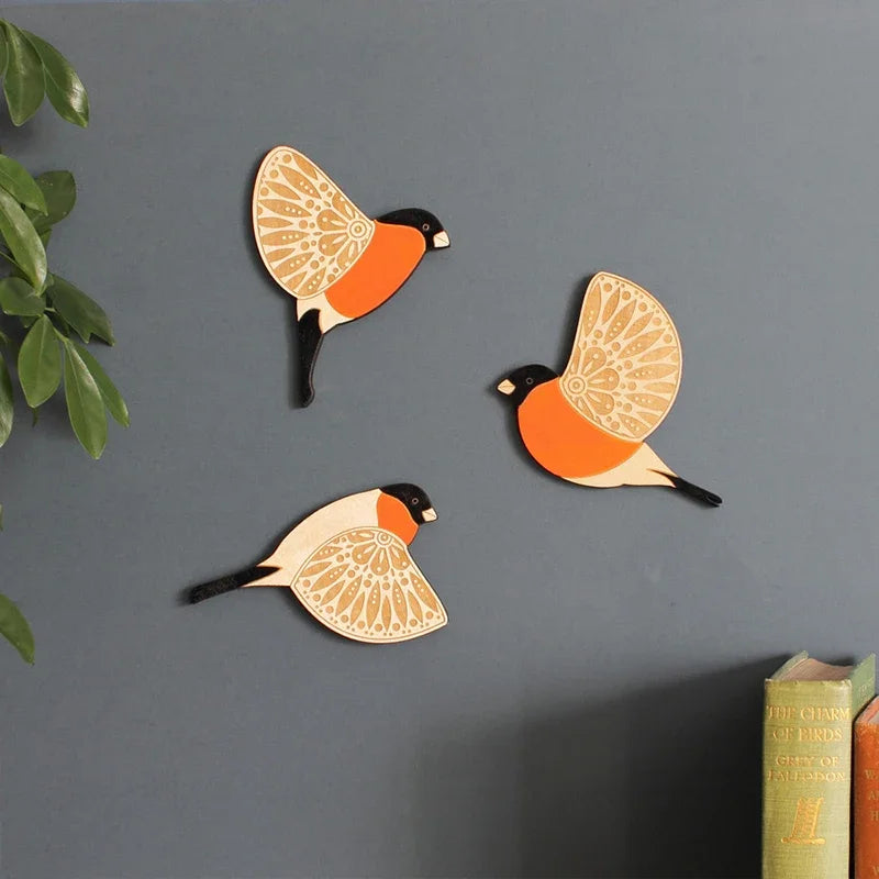 Wooden Black Bird Wall Art - BOAA Homes