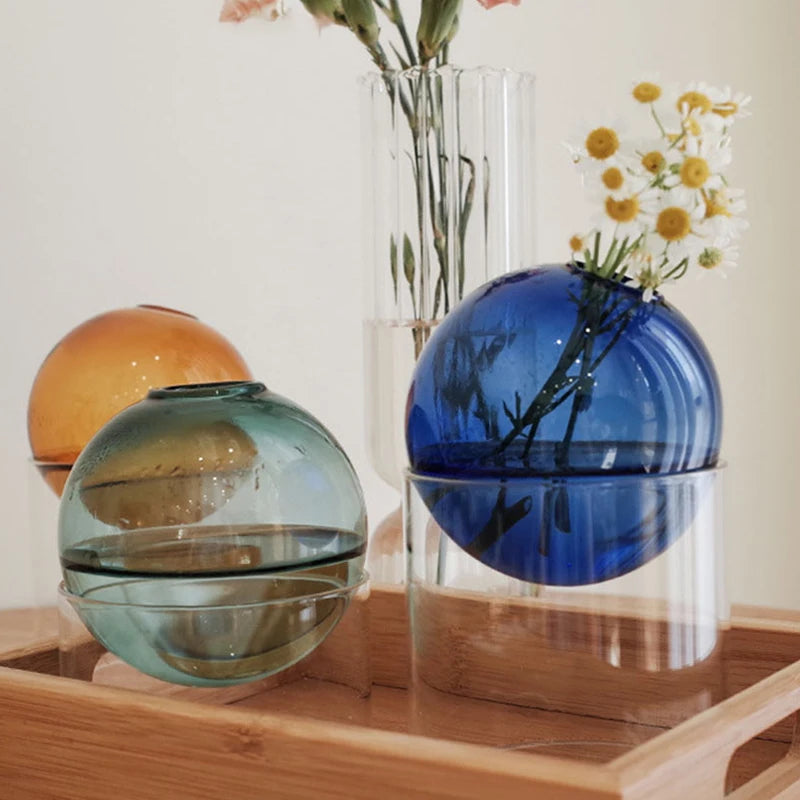 Mini Round Hydroponic Glass Vase - BOAA Homes