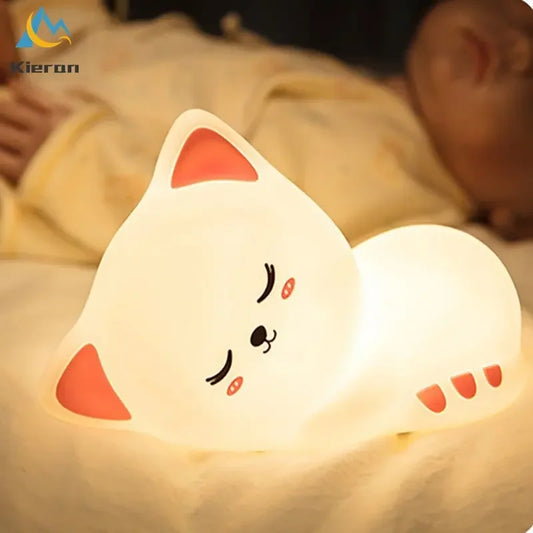 Soft Silicone Cat LED Night Light - BOAA Homes