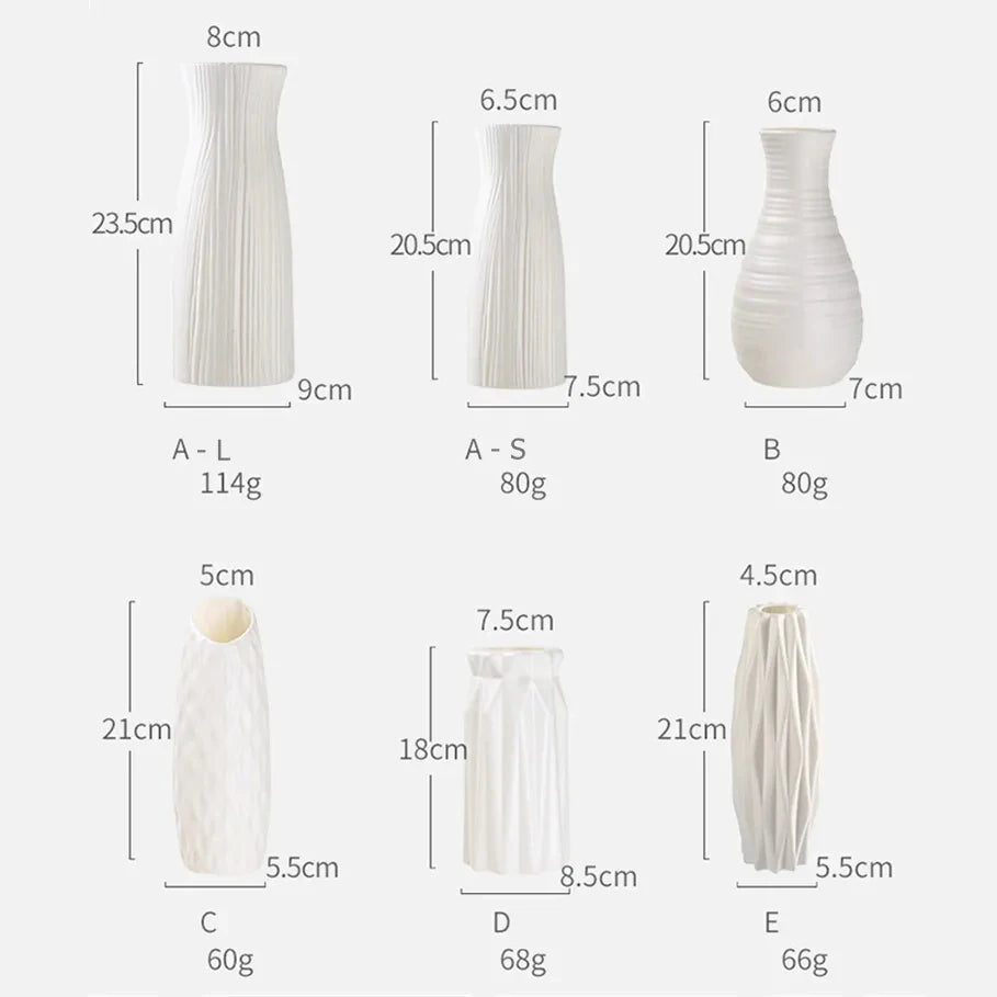 Nordic Plastic Vase for Flowers - BOAA Homes