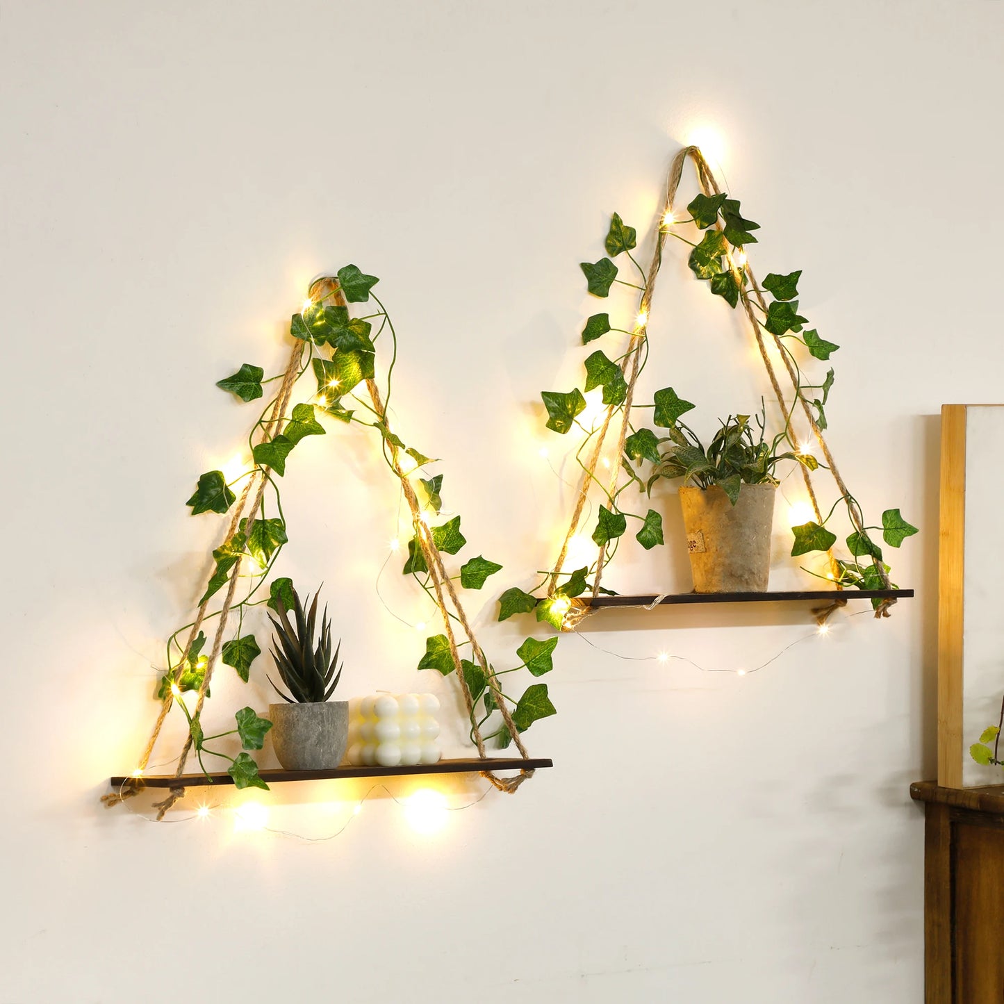 Artificial Ivy LED Wall Shelf - BOAA Homes