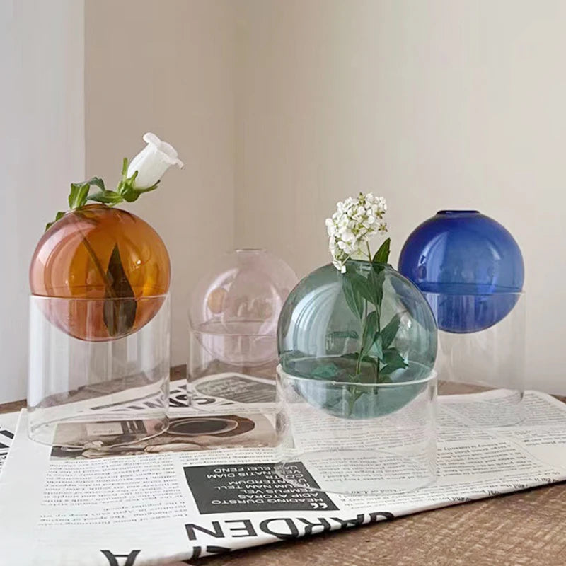 Mini Round Hydroponic Glass Vase - BOAA Homes