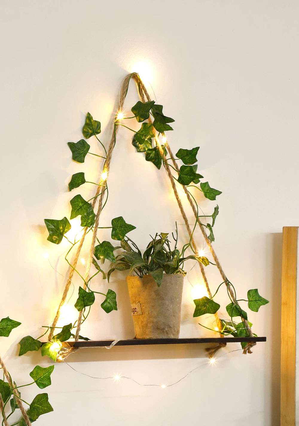 Artificial Ivy LED Wall Shelf - BOAA Homes