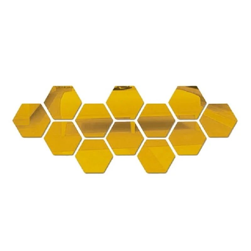 3D Hexagon Mirror Wall Stickers - BOAA Homes