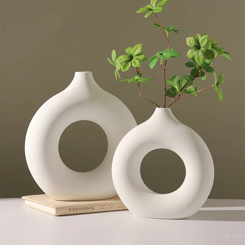 Imitation Ceramic White Vase - BOAA Homes