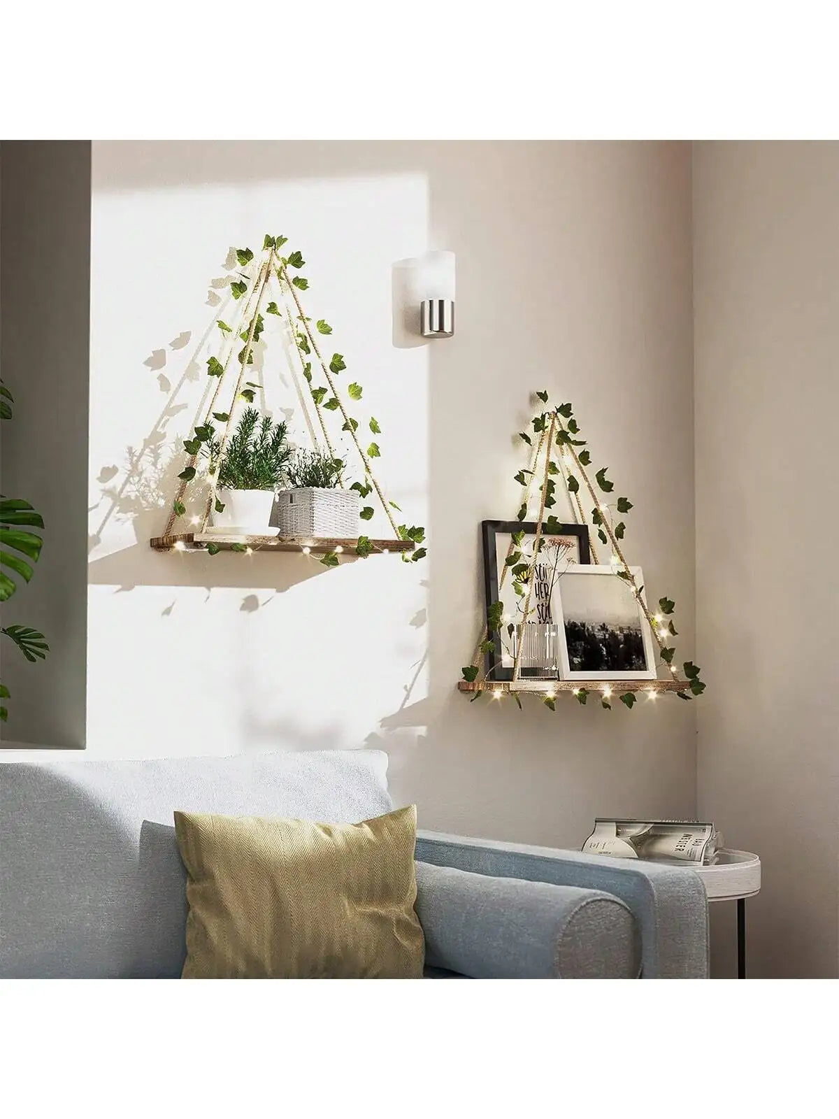 Artificial Ivy LED Wall Shelf - BOAA Homes