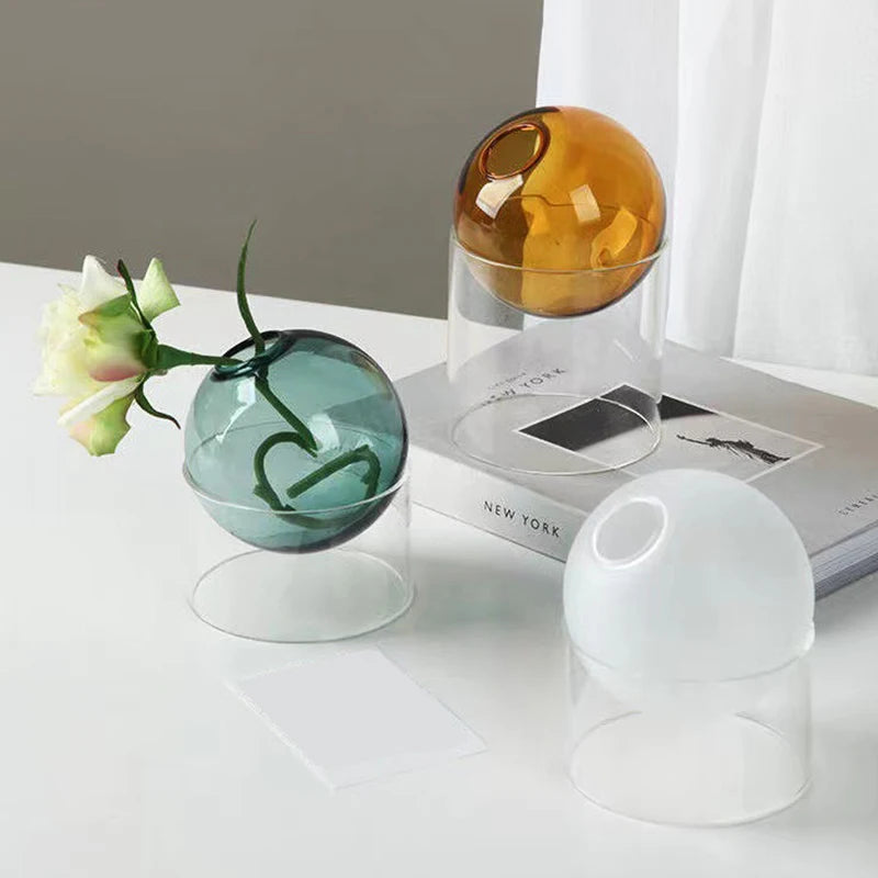 Mini Round Hydroponic Glass Vase - BOAA Homes