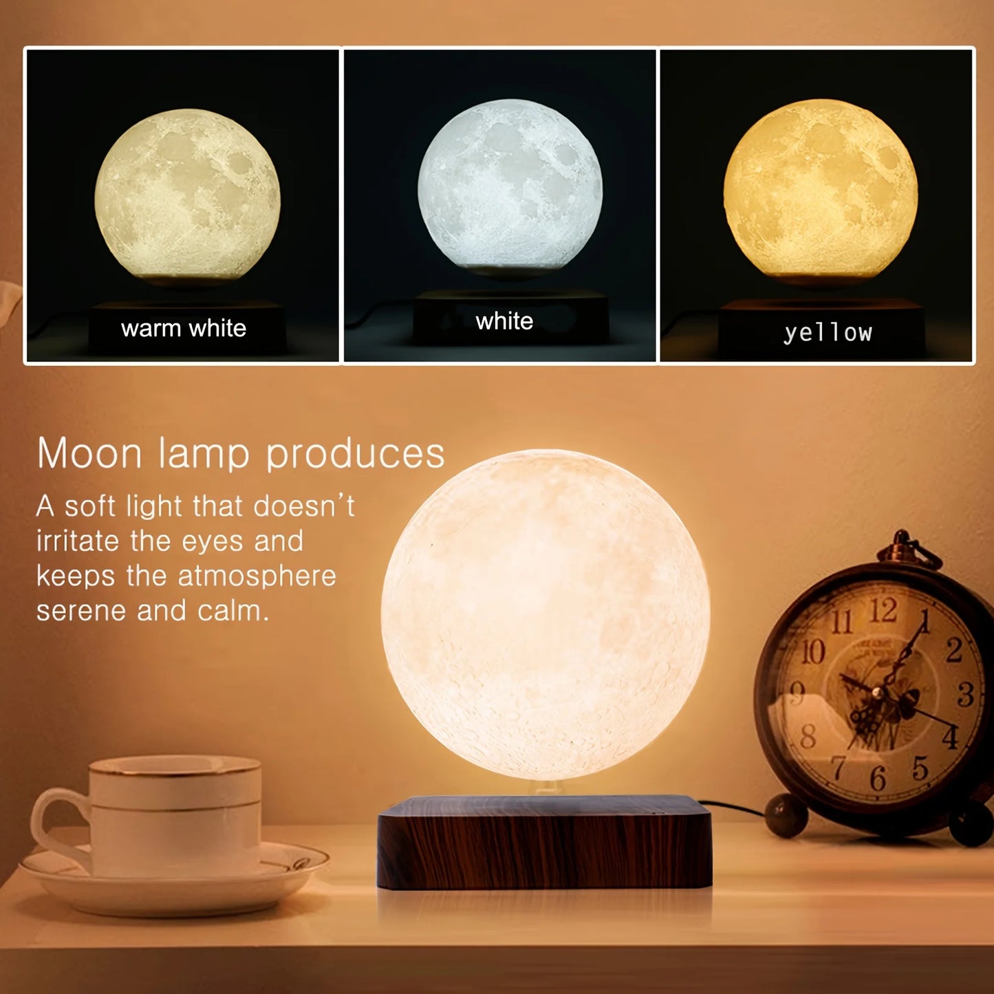 Levitating Moon Magnetic Night Light - BOAA Homes